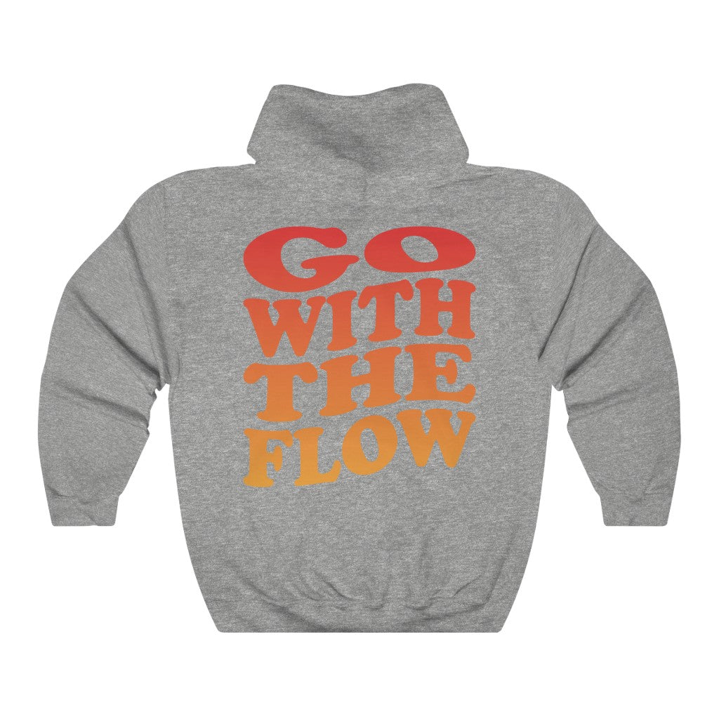 Retro Hippy "Go with the flow" Hoodie - Fractalista Designs
