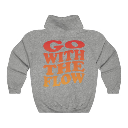 Retro Hippy "Go with the flow" Hoodie - Fractalista Designs