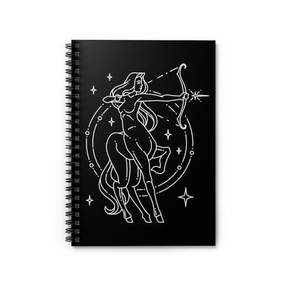 Sagittarius Centaur Zodiac Astrology Goddess "Aspire" Spiral Notebook - Ruled Line - Fractalista Designs
