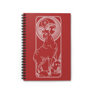 Aries Ram "I AM" Zodiac Astrology Spiral Notebook in Deep Red