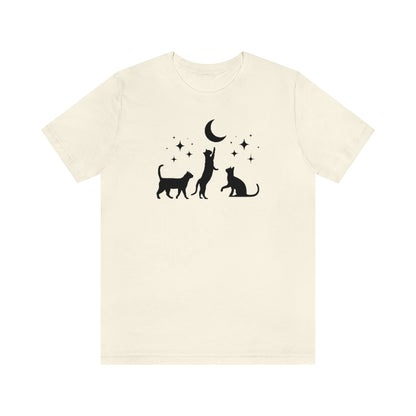 Black Cats Crescent Moon Halloween Shirt - Fractalista Designs