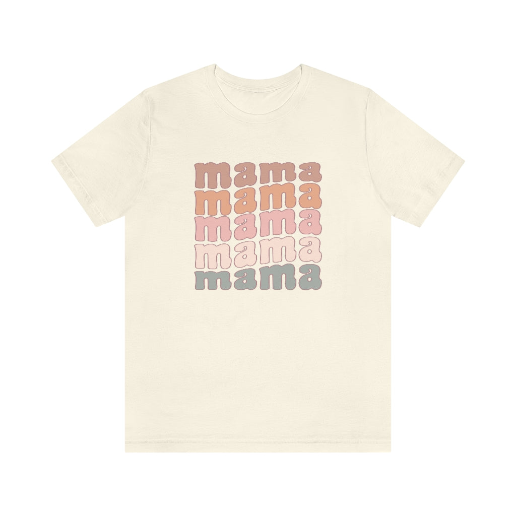 Mama Retro T-Shirt, Stacked Wavy Words