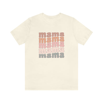 Mama Retro T-Shirt, Stacked Wavy Words