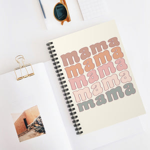 Retro Pink Stacked Mama Spiral Notebook - Ruled Line