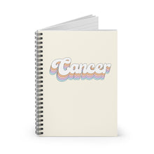 Cancer Zodiac Spiral Notebook - Ruled Line, Cancer Zodiac Gift, Retro Rainbow Cancer Astrology Gift, Cancer Horoscope Gift