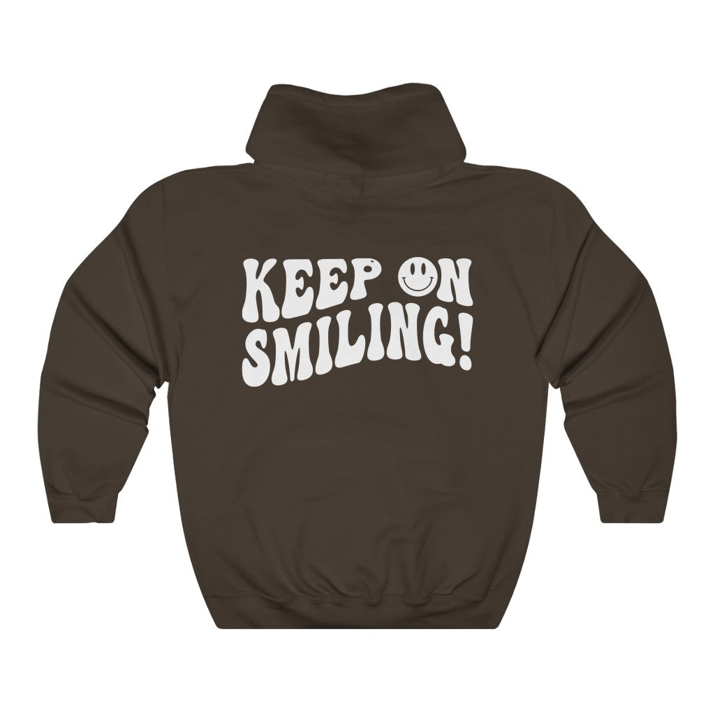 Retro Smiley Face "Keep on Smiling" Hoodie - Fractalista Designs