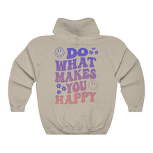 Do what makes you happy oversized Hooded Sweatshirt, VSCO girl hoodie, words on back sayings sweat shirt, retro trendy aesthetic sweatshirt