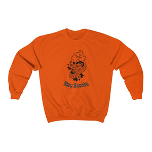 Stay Spooky Coffin Halloween Crewneck Sweatshirt, oversized spooky season sweatshirt