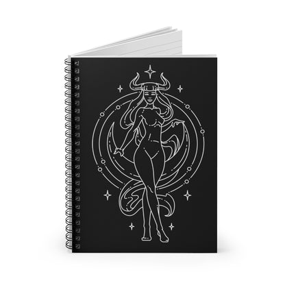 Taurus "Sensuality" Bull Goddess Astrology Zodiac Spiral Notebook - Ruled Line