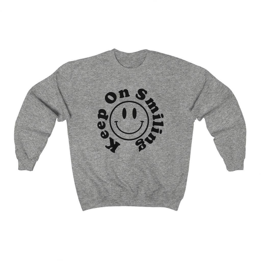 Keep on Smiling Classic Smiley Face Crewneck Sweatshirt