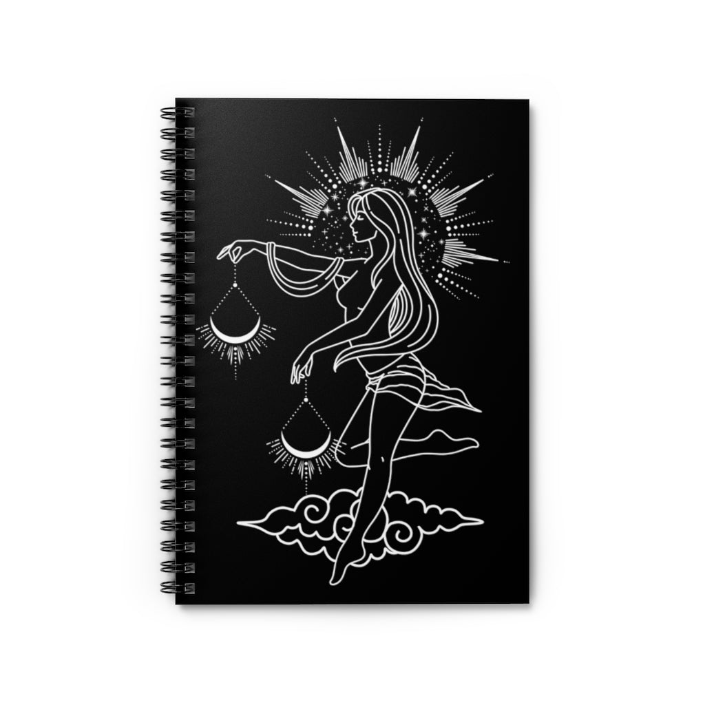 "Grace" Libra Goddess Spiral Notebook - Ruled Line - Fractalista Designs