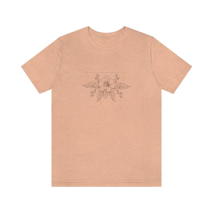 Anemone Simple Flower Geometric Tattoo Design "Wild Geometry" Unisex Jersey Short Sleeve Tee - Fractalista Designs