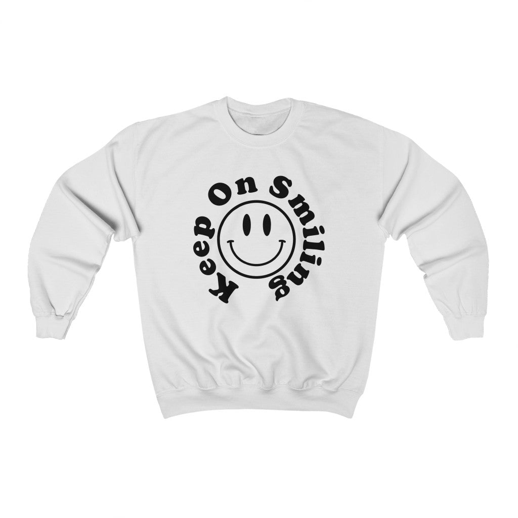 Keep on Smiling Classic Smiley Face Crewneck Sweatshirt