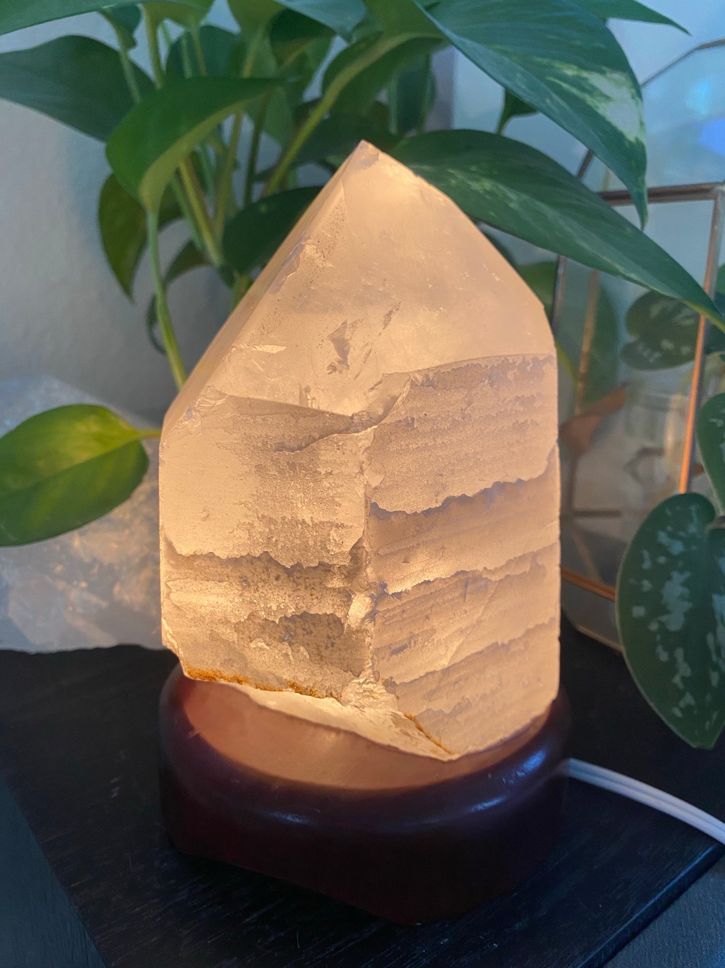 Smokey, Rose and Clear Quartz Lamps