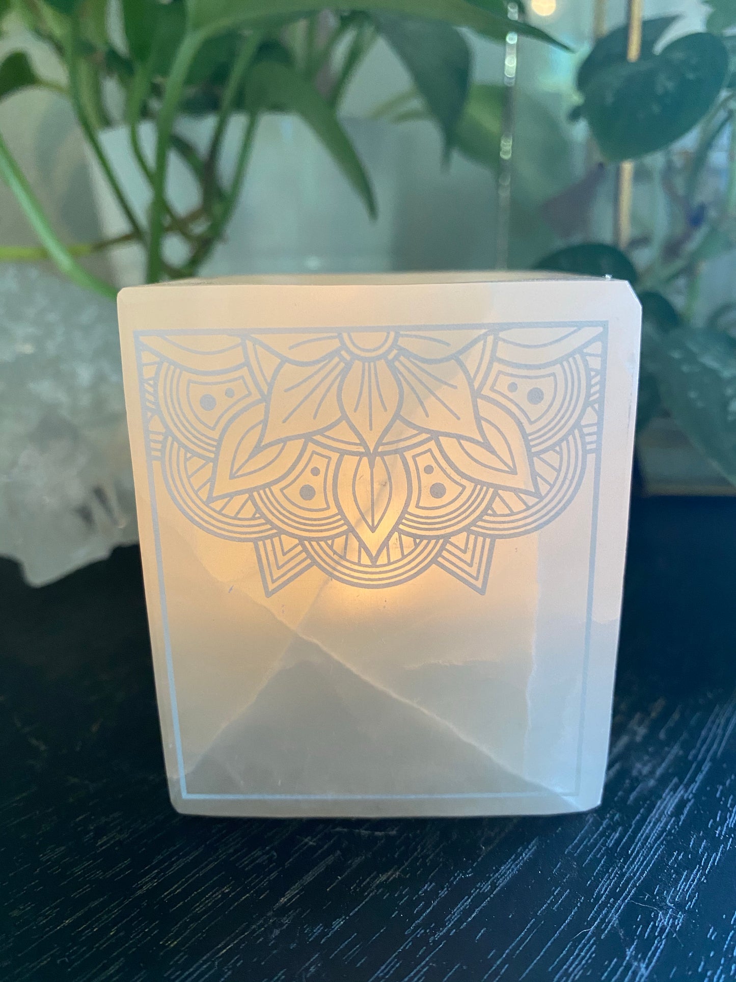 “Transcend Mandala” Onyx Candle Holder