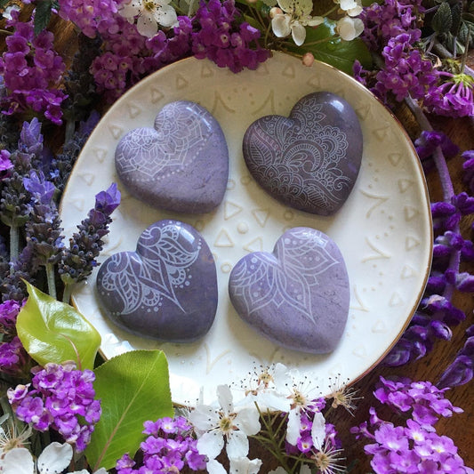 ✨RARE✨ Lavender Jade Hearts and Pocketstones