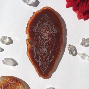 “Regal” Leo Zodiac Agate Slices - Oblong