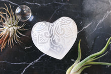 Etched Selenite Heart "Way of the Heart"