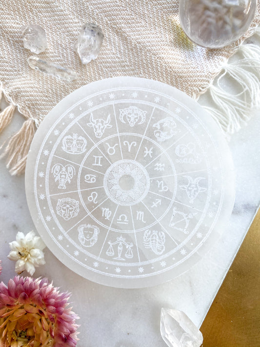 *FREE with $200 Purchase* 4" Selenite Crystal Grid Charging and Cleansing Disc Plate - Fractalista Designs