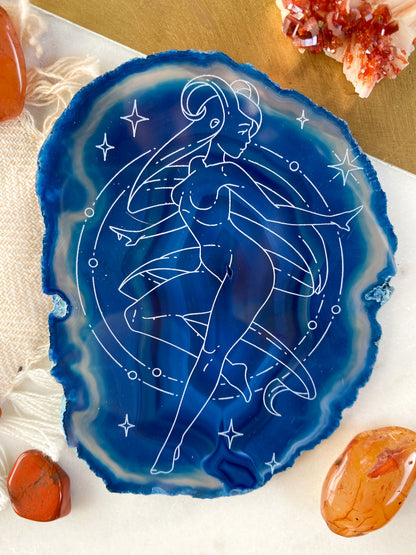 "Leadership" Aries Zodiac Astrology Goddess Agate Slices - Fractalista Designs