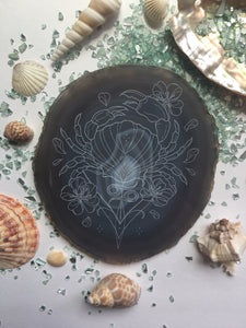 "Protection" Cancer Crab Zodiac Sign Agate Slice ♋️✨