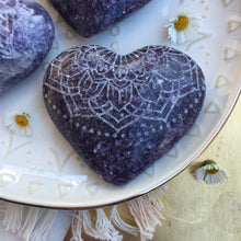 Etched Lepidolite Heart