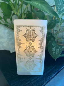 Rectangular Pillar White Onyx Tea-light Candle Holder