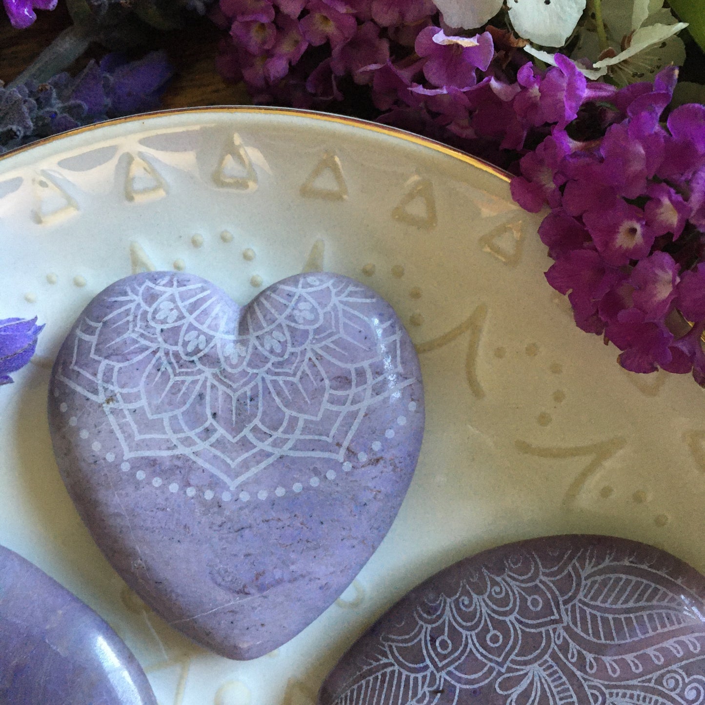 ✨RARE✨ Lavender Jade Hearts and Pocketstones