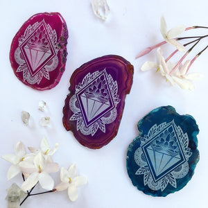 “Lotus Jewel” Floral Agate Slices - Flower Essence Collection