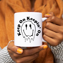 Keep on Keeping On Melting Smiley Face Coffee Mug -Trippy Smiley Face Tea Mug, Drippy happy Face, Gift Coffee Lover Gift for tea lover y2k 90s grunge