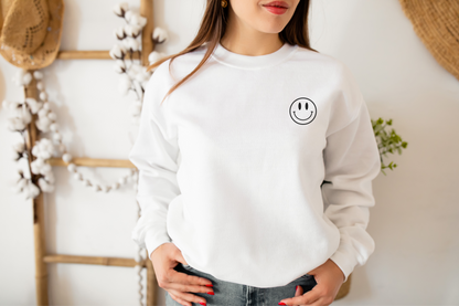 Keep on Smiling Smiley Face Sweatshirt Crew Neck