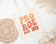 Pro Roe 1973 Canvas Tote Bag, Pro Choice natural tote bag, Protect Roe vs Wade, My Body My Choice bag, reproductive rights Activism Protest