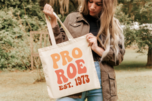 Pro Roe 1973 Canvas Tote Bag, Pro Choice natural tote bag, Protect Roe vs Wade, My Body My Choice bag, reproductive rights Activism Protest