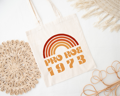 Pro Roe 1973 Canvas Tote Bag, Pro Choice natural tote bag, Protect Roe vs Wade, My Body My Choice bag, reproductive rights Activism tote bag